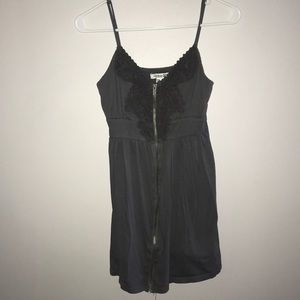 forever 21 dark grey front zip up dress